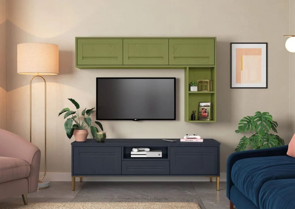 Harborne Slate Blue Stone Citrus Green TV Media Units Stori 1024x724 1 | Rowe Fitted Interiors