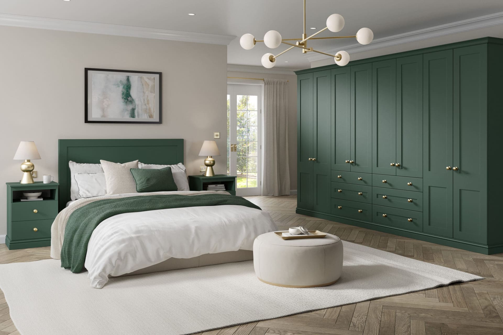 CGI Bedroom 5G Taunton Superior MAtt Heritage Green RGB scaled | Rowe Fitted Interiors