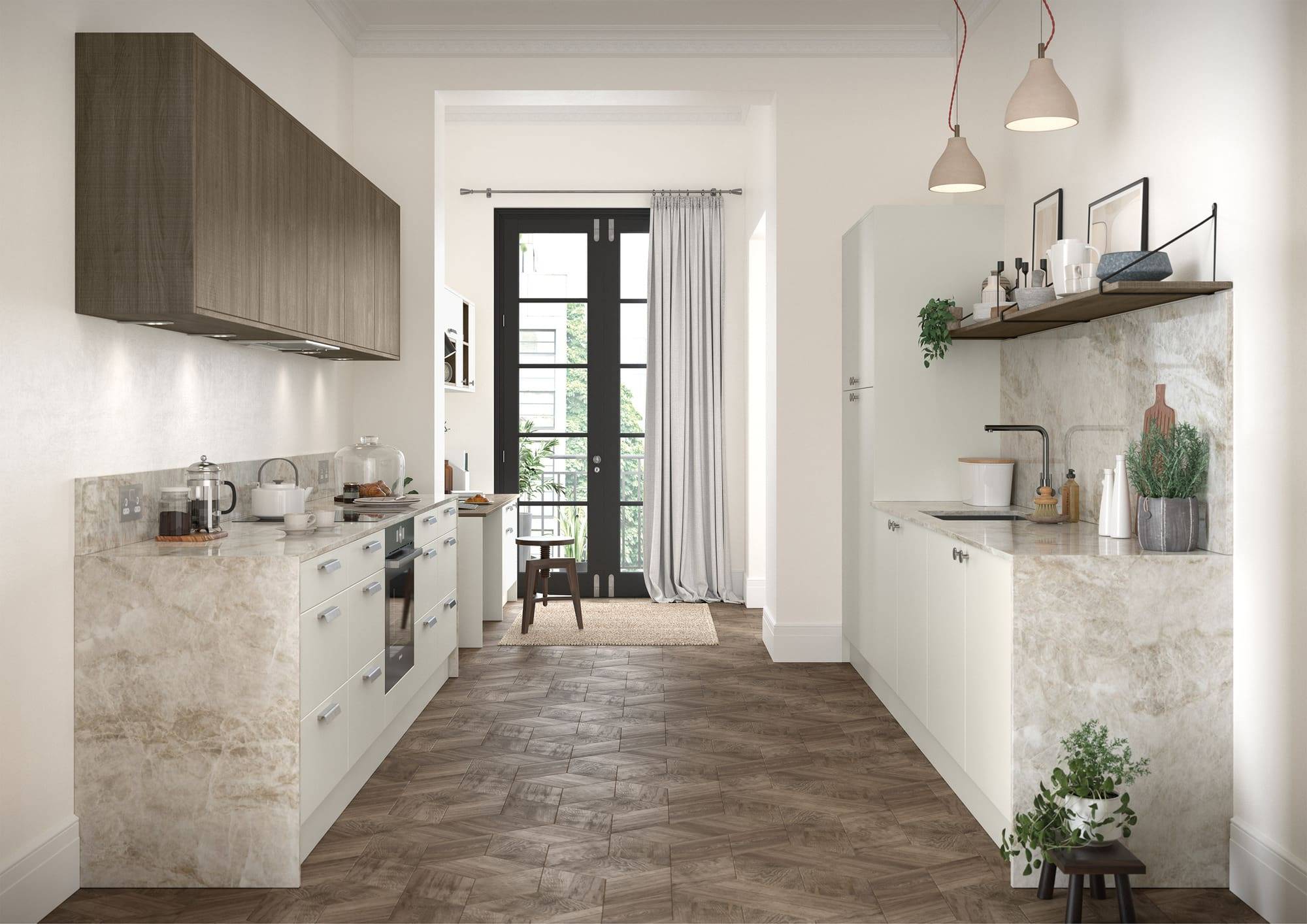 Zola Soft Matte Porcelain and Rezana Weathered Silver Main Shoot RGB | Rowe Fitted Interiors