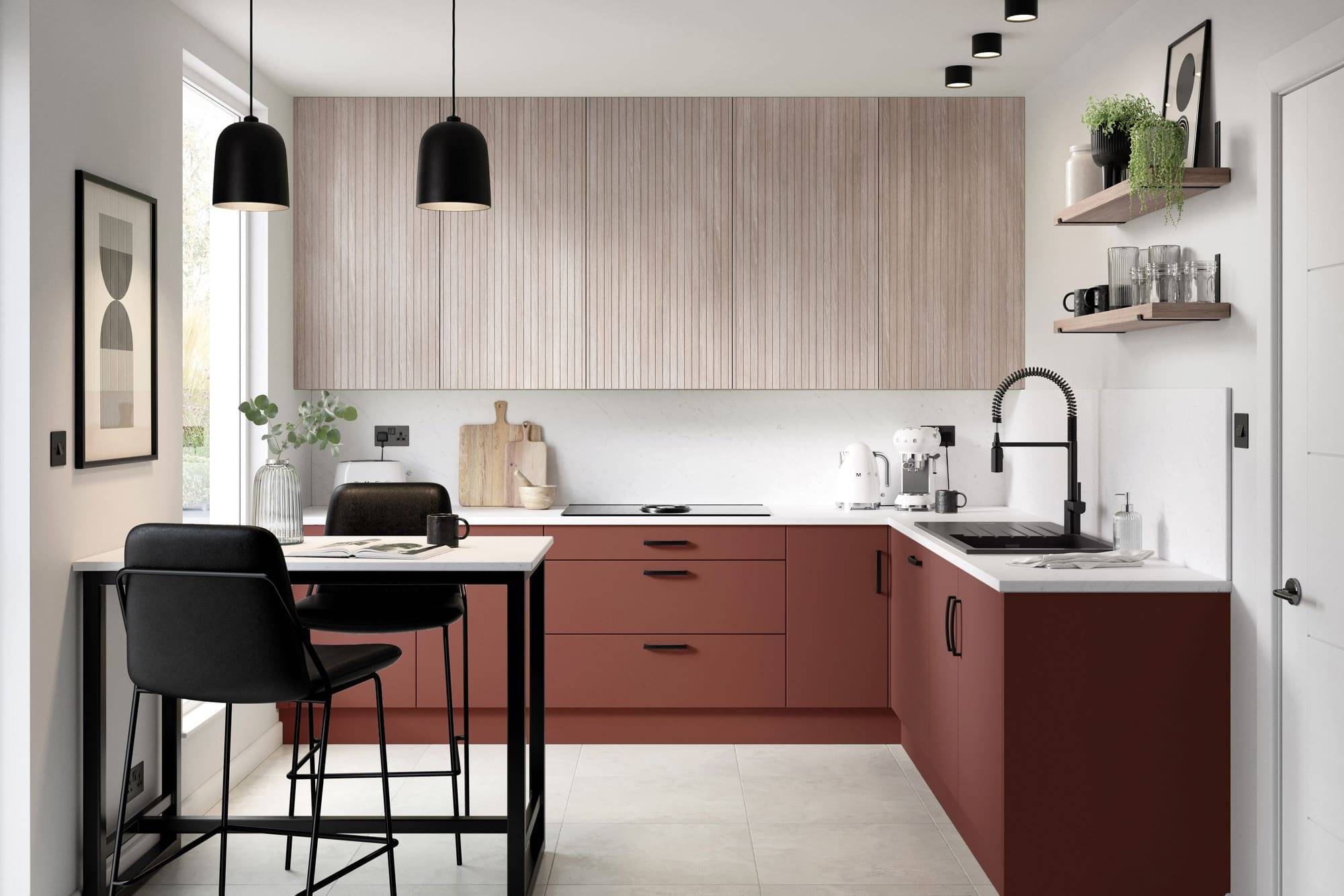 CGI Kitchen 5G Mila Cutler Tuscan Red RGB Oak 2 | Rowe Fitted Interiors
