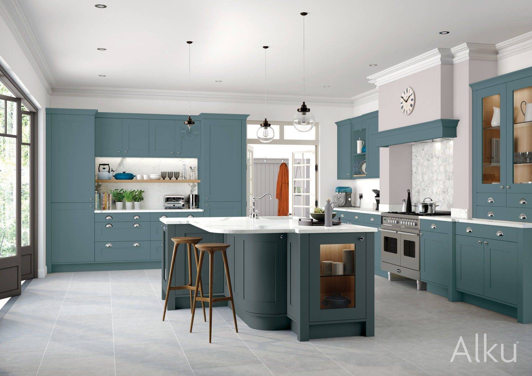 Alku Blue Shaker Kitchen With Island | Rowe Fitted Interiors, Hoylake