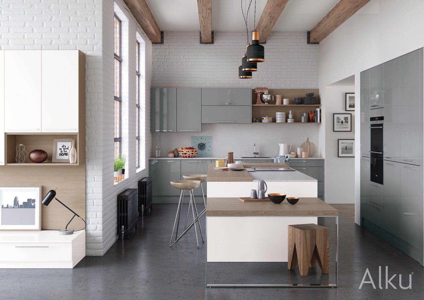 Alku Dust Grey Gloss Kitchen | Rowe Fitted Interiors, Hoylake