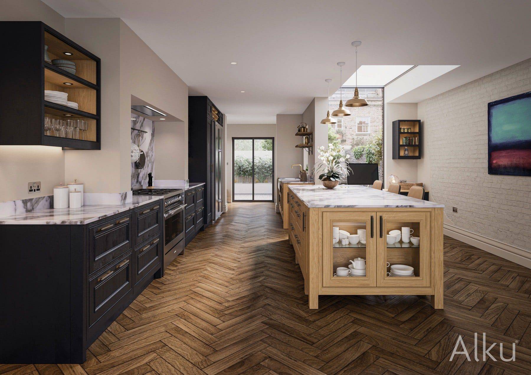 Alku Dark Shaker Kitchen With Island | Rowe Fitted Interiors, Hoylake