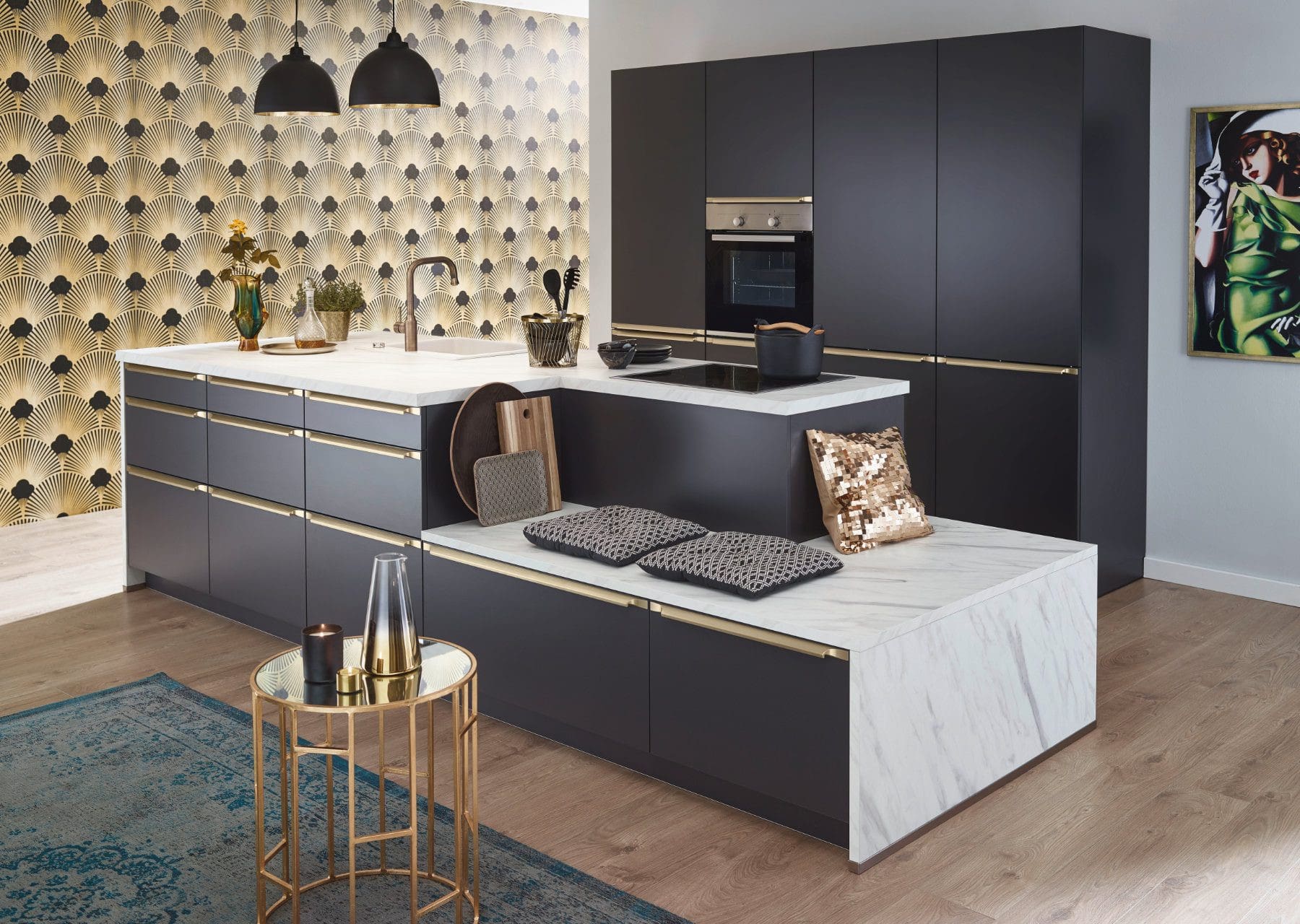 Bauformat Modern Matt Kitchen With Island 2 | Rowe Fitted Interiors