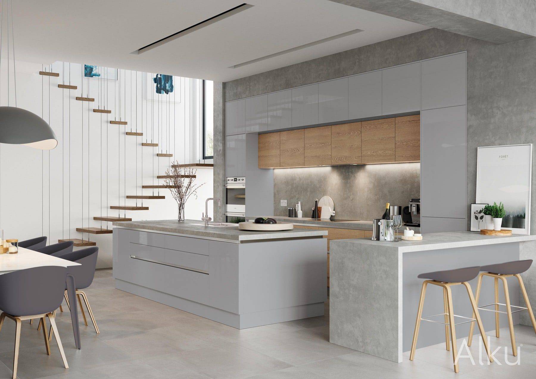 AlkuModernGreyGlossKitchen | Rowe Fitted Interiors