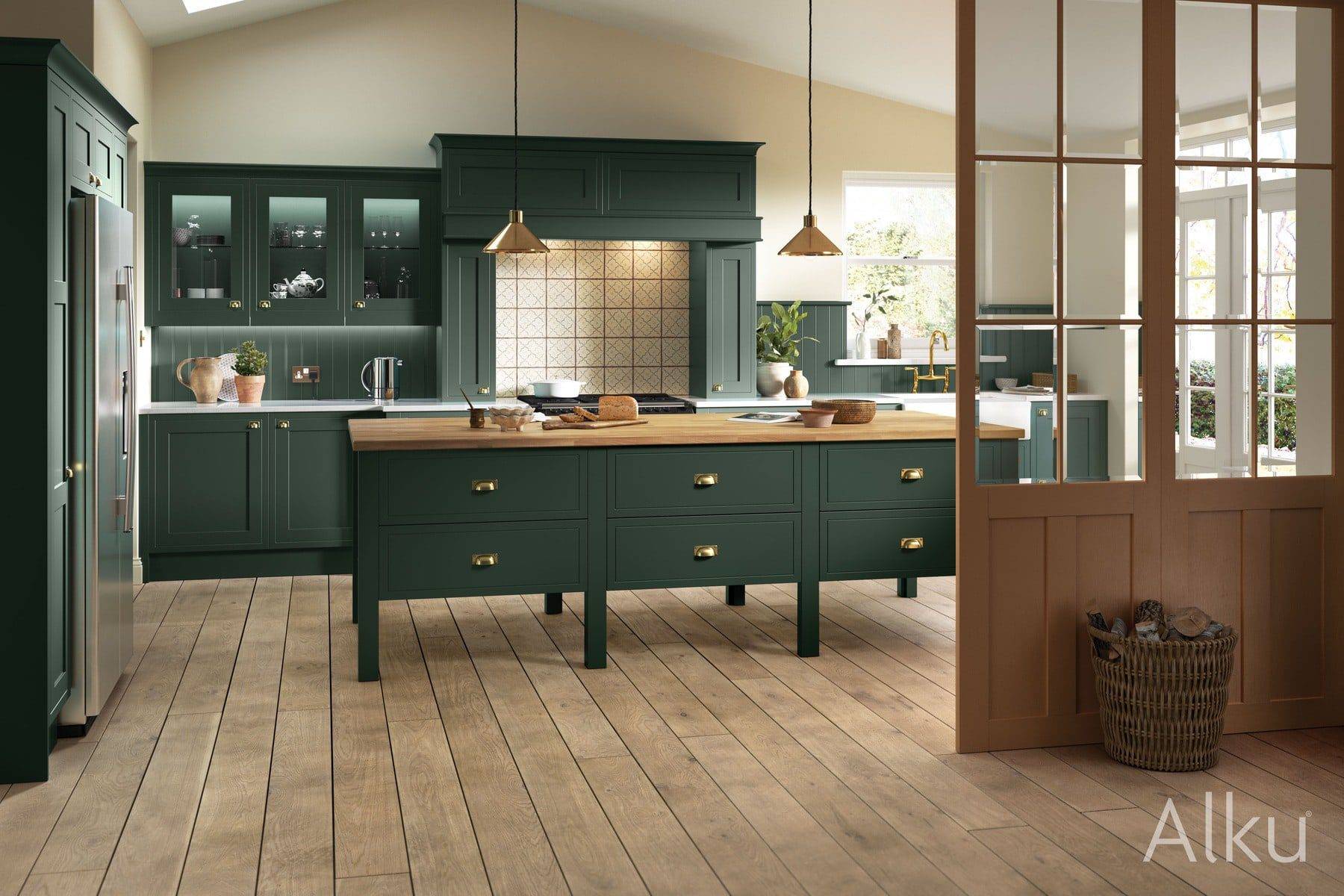 Alku Green Country Kitchen | Rowe Fitted Interiors, Hoylake