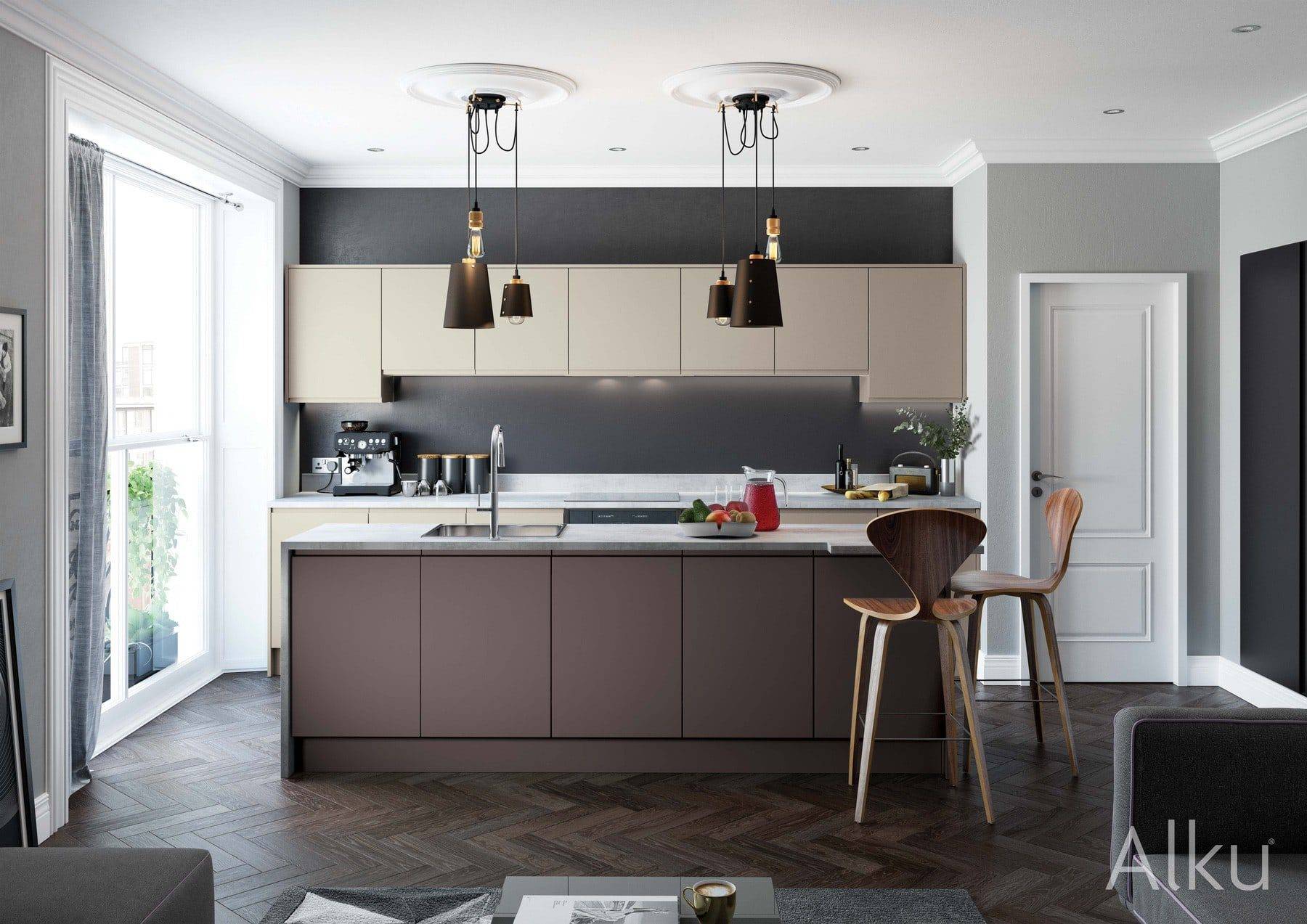 Alku Grey Compact Kitchen With Island | Rowe Fitted Interiors, Hoylake