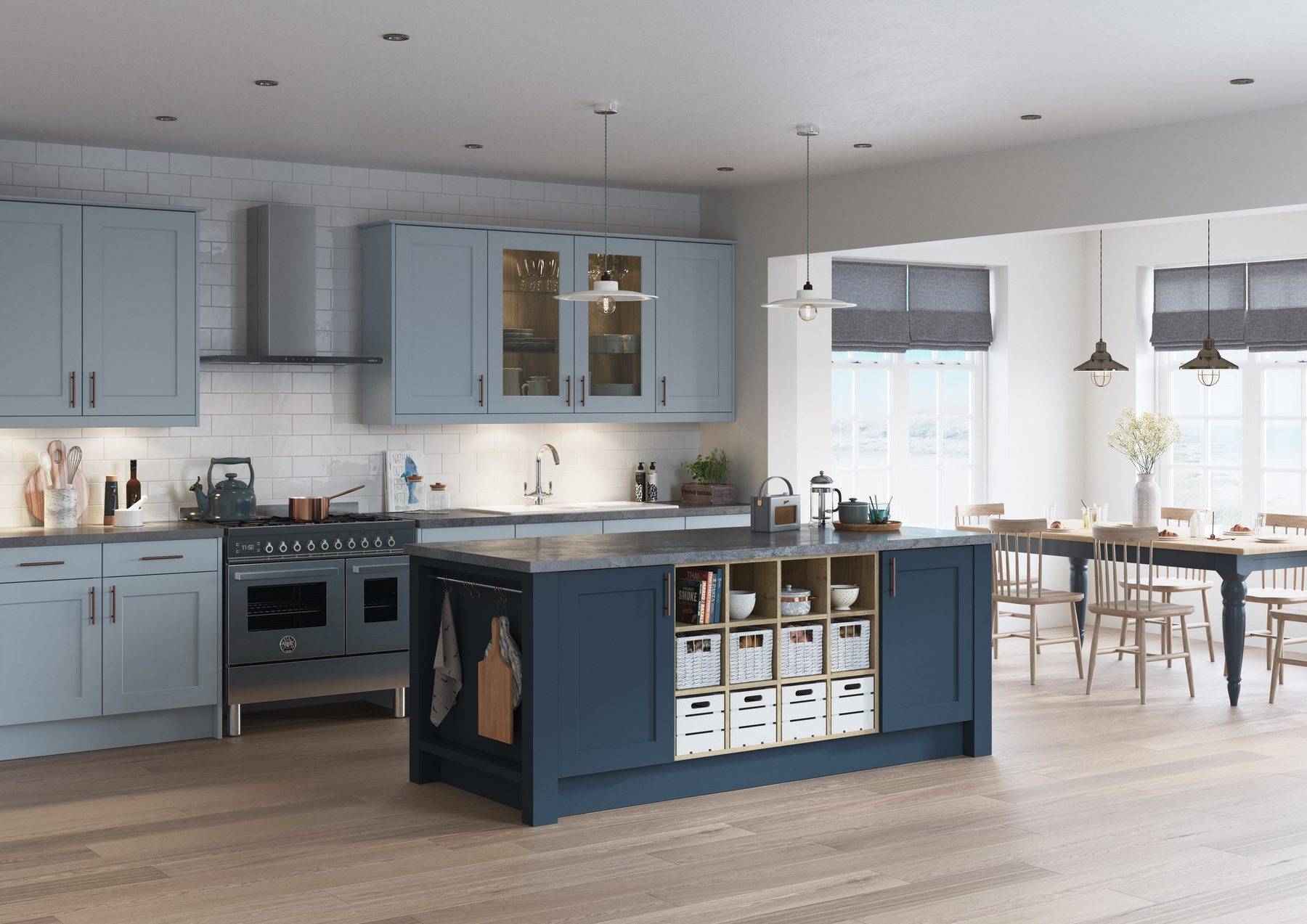 Charnwood Shown In Denim Blue Dusk Blue | Jaystone Kitchens, Oldham
