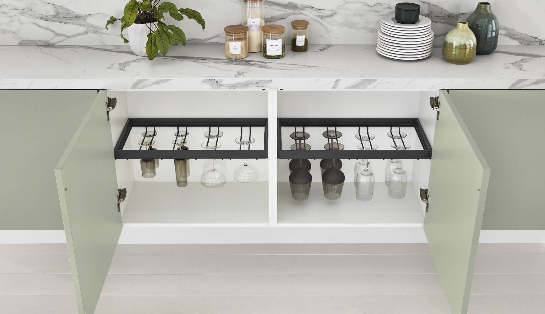 Nobilia Glass Storage Unit | Jaystone Kitchens, Oldham