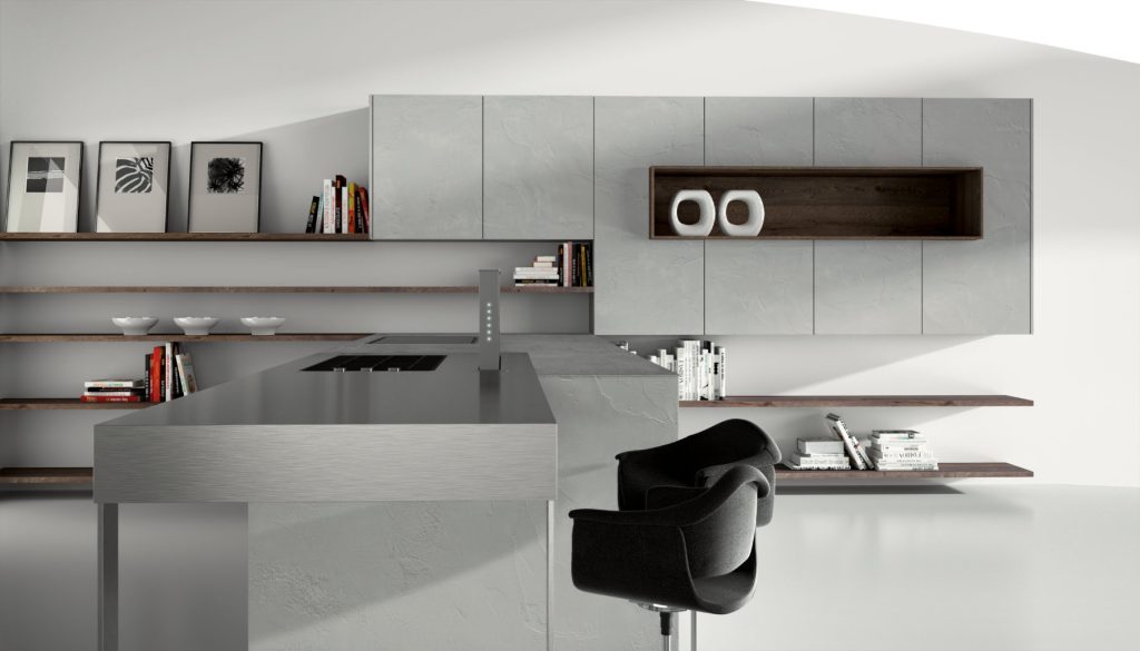 Linea Quattro Grey Ceramic Handleless Kitchen 1 | Lux Interior, Macclesfield