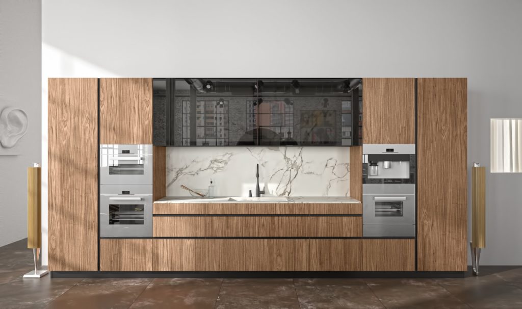 Linea Quattro Handleless Wooden Kitchen 1 | Lux Interior, Macclesfield