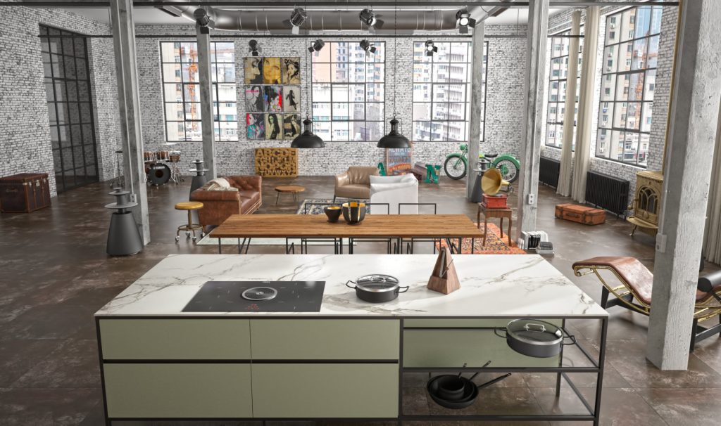 Linea Quattro Open Plan Kitchen With Matt Island | Lux Interior, Macclesfield