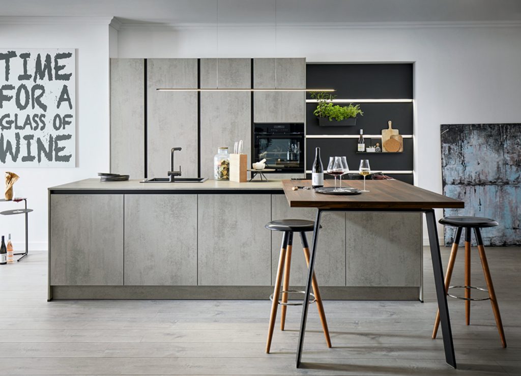 Schuller Concrete Modern Kitchen With Island 4 | Lux Interior, Macclesfield