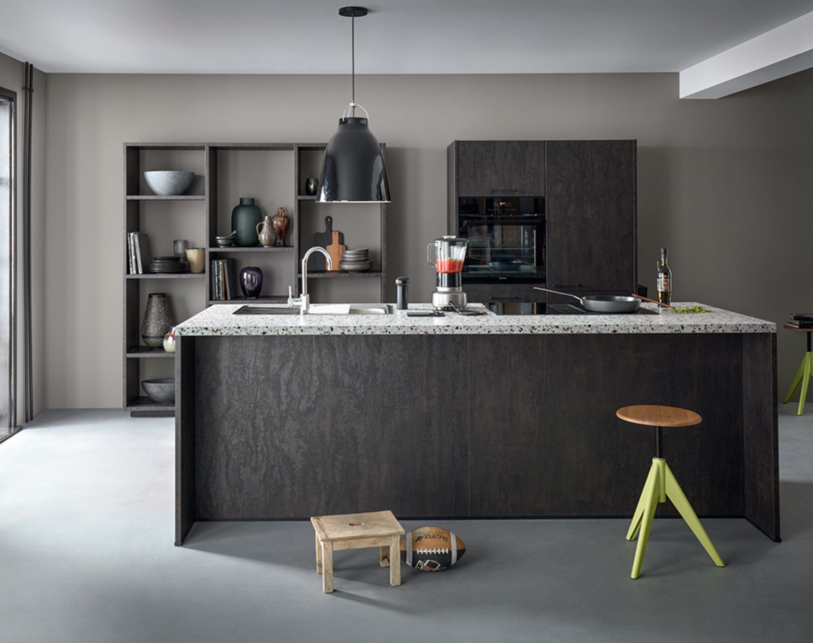 Schuller Dark Open Plan Kitchen With Island 2 | Lux Interior, Macclesfield