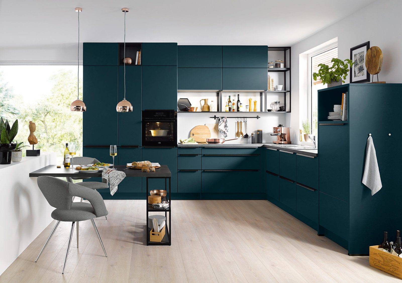Nobilia Vibrant Blue Kitchen L Shape | Lead Wolf, Macclesfield