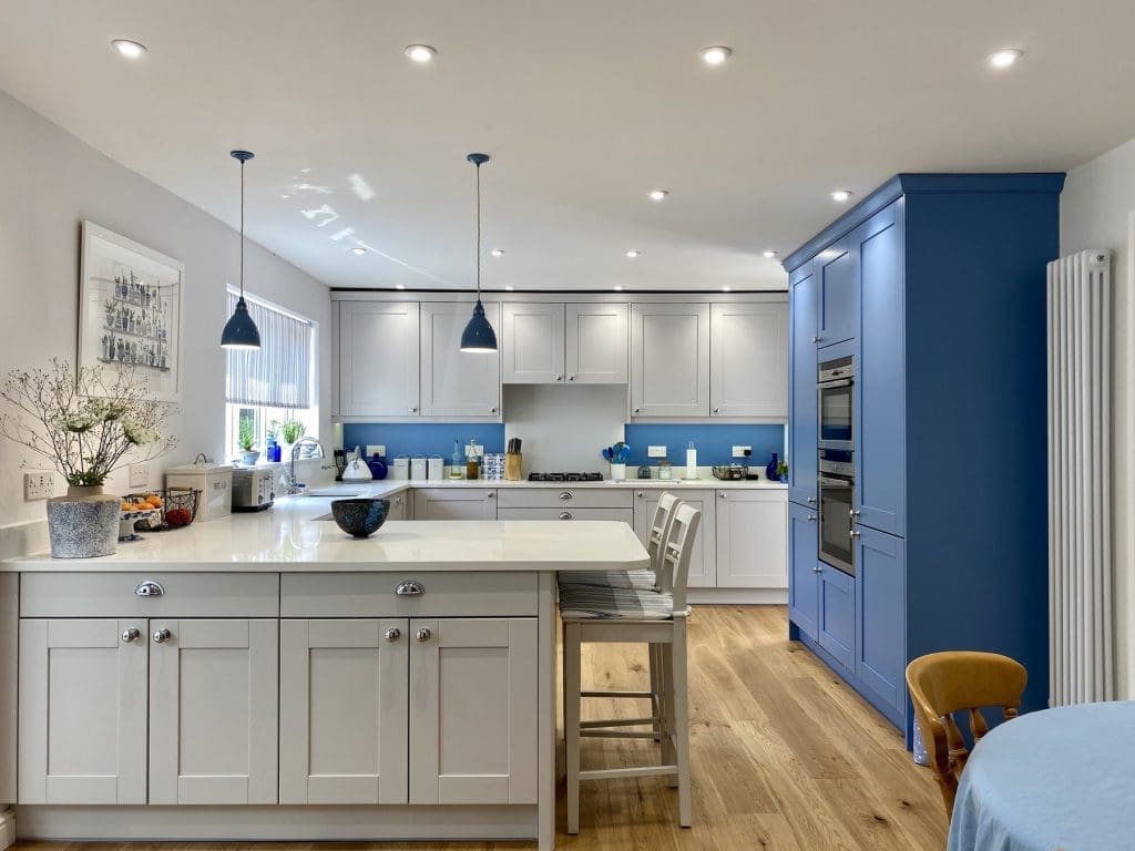 Bespoke Shaker Kitchens Wokingham Blue Cornforth White 2 | Utopia Kitchens, Crowthorne