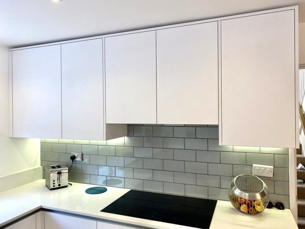 White Matt Bespoke True Handless Kitchen In Wokingham 9 | Utopia Kitchens, Crowthorne