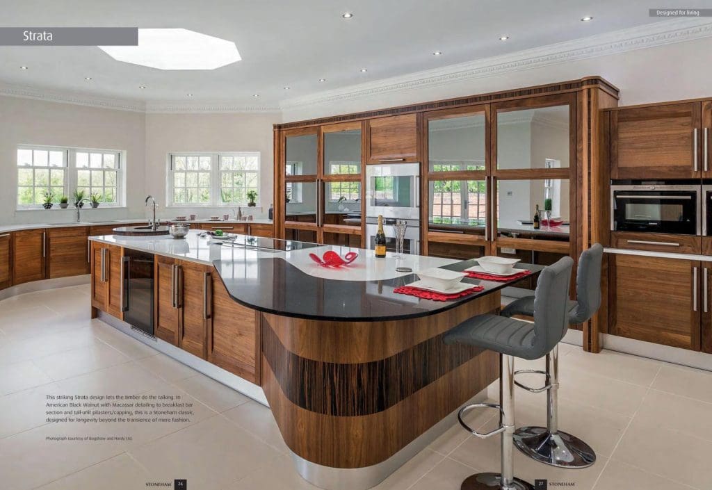Stoneham Modern Wood Open Plan Kitchen With Curved Island | IDC Putney, Putney