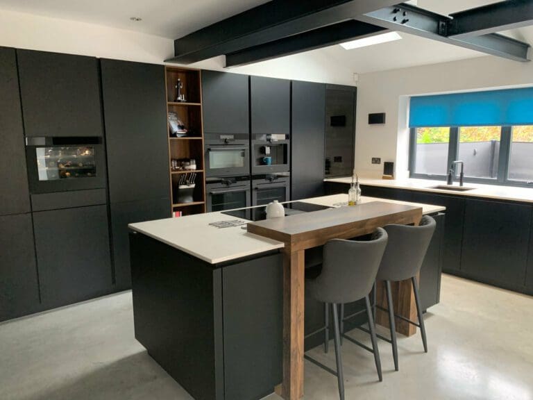 Matt Black Handleless Kitchen