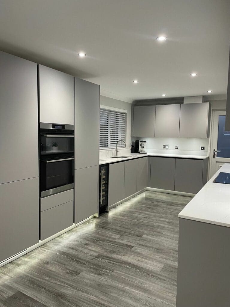 Light Grey Handleless Kitchen