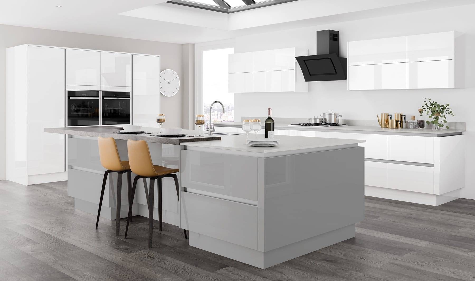 Moderna Gloss White Grey | Glasgow Kitchen