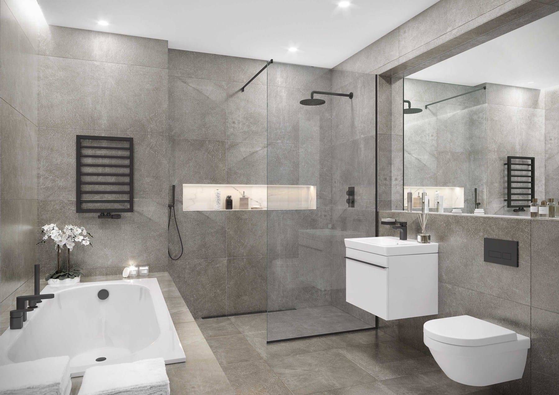 Merlyn Black Squared Double Entry Shower Panel Lr | Lead Wolf, Peterborough