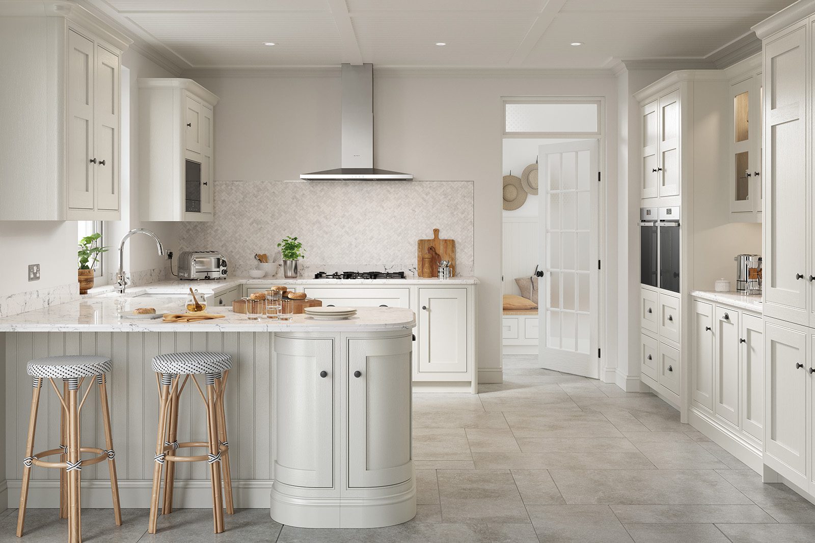 Second Nature White Shaker In Frame Kitchen | Colour House Interiors, Caterham