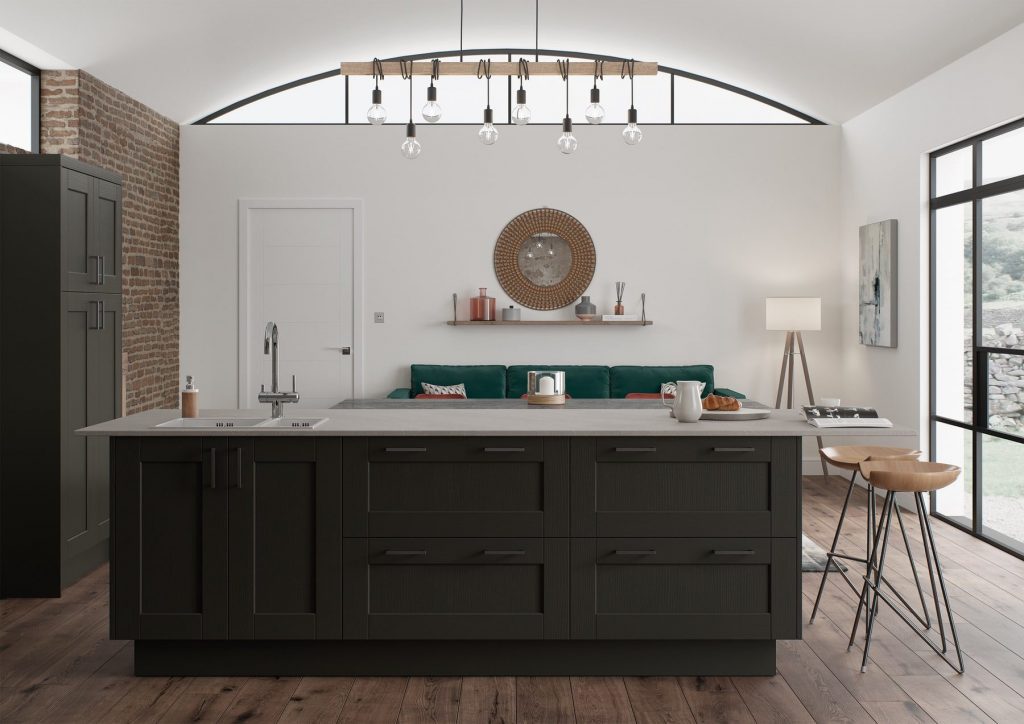 Kensington Graphite Shaker Kitchen Island | Colour House Interiors, Caterham
