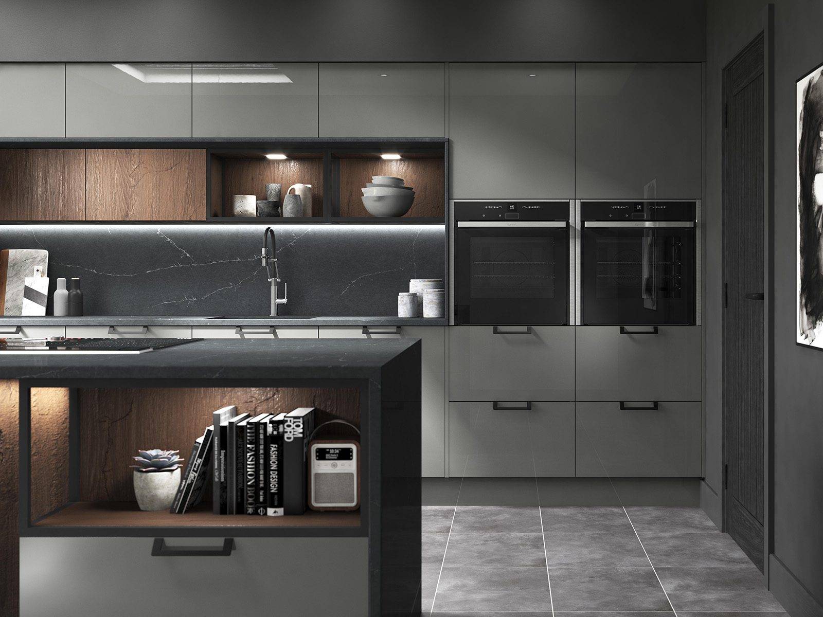 Second Nature Dust Grey Gloss Kitchen | Colourhouse Interiors, Caterham