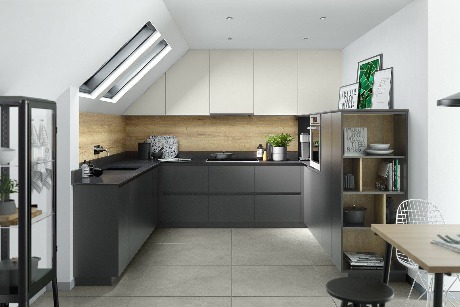 Second Nature Matt Handleless Compact Kitchen | Colourhouse Interiors, Caterham