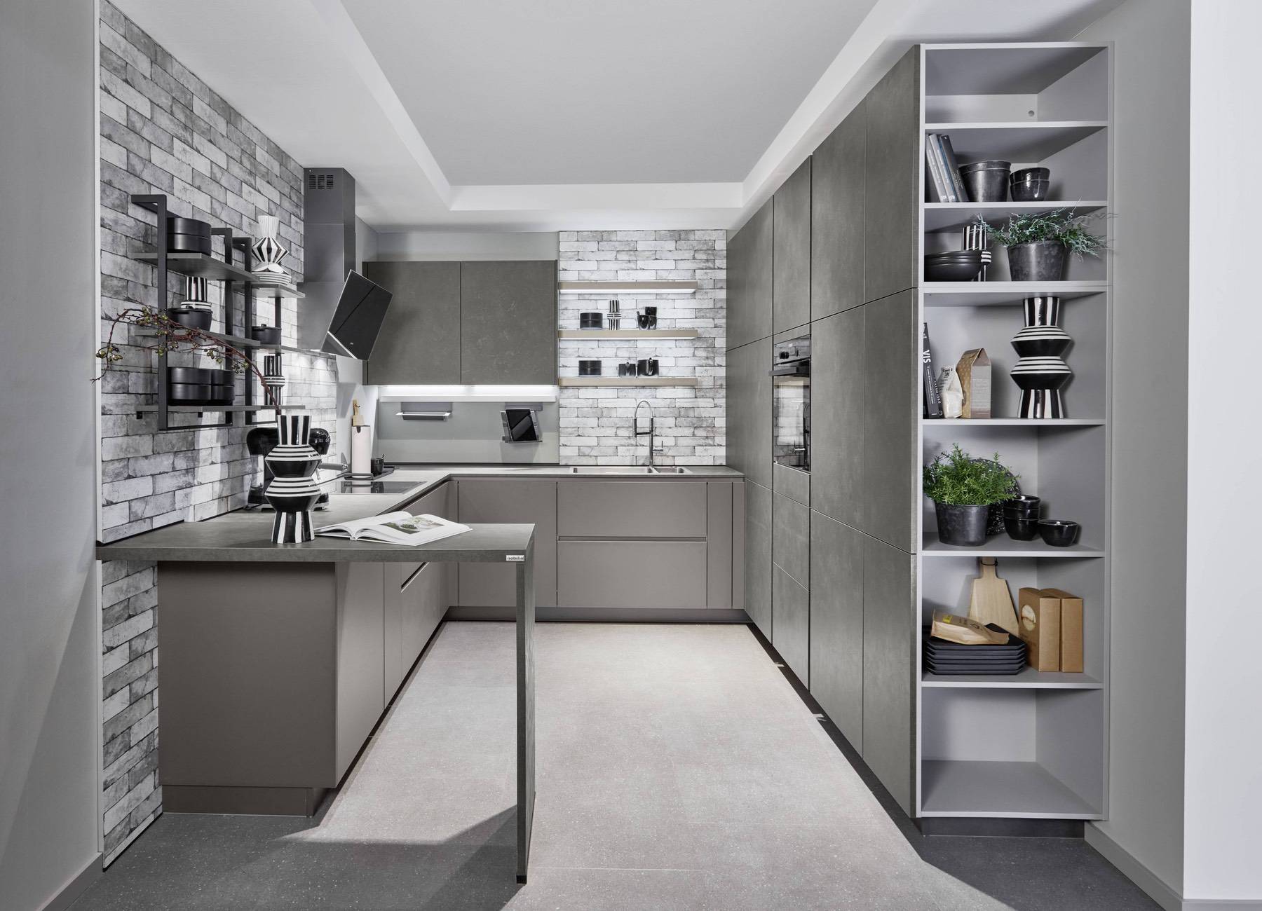 Nobilia Grey Stone Compact Kitchen | Lead Wolf, Gotham