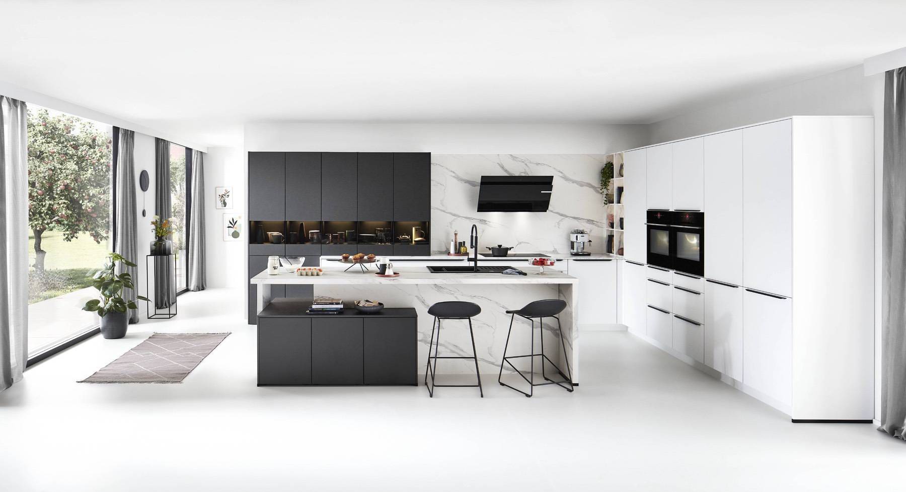 Nobilia Light Open Plan Kitchen Island | Lead Wolf, Gotham