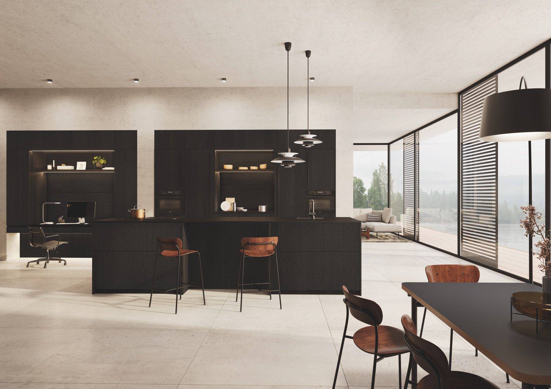 Rotpunkt Black Matt Handleless Kitchen | Kavanagh Designs, Worthing